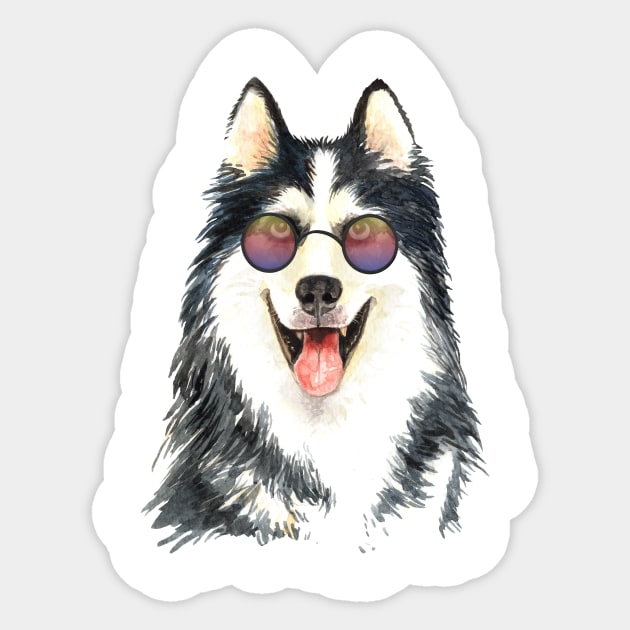 Hippie Husky - Siberian Huskies are Cool Sticker by ChicagoBoho